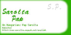 sarolta pap business card